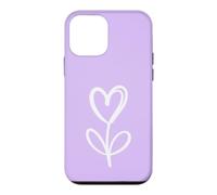Lilac Minimalist Flower Heart Botanical Line Art Case for iPhone 12 mini