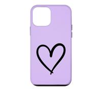 Lilac - Minimalist One Line Heart Aesthetic Drawing Case for iPhone 12 mini