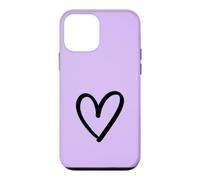 Lilac - Minimalist One Line Heart Aesthetic Drawing Case for iPhone 12 mini
