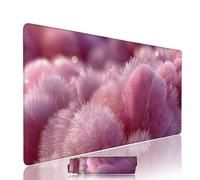 Lilac Mouse Mat Large Gaming Mouse Pad Feather Computer Keyboard Pads xxl 1000x500x3mm Waterproof Smooth Cloth Surface with Rubber Base Non-Slip Desk Matt with Stitched Edges for PC Laptop w-7402