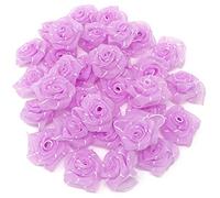 Lilac Organza 25mm Satin Ribbon Rose Flowers Decorative Craft Flowers (50)