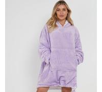 (Lilac) Oversize Teddy Sherpa Cosy Hoodie with Front Pocket