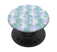 Lilac Palm Trees and Mint Vines Preppy Coastal PopSockets Adhesive PopGrip