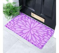 Lilac Petal Pattern Indoor & Outdoor Doormat - 70x40cm Artsy Mats Purple 40cm x 70cm