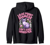 Lilac Point Siamese Soft Soul Whisper Zip Hoodie