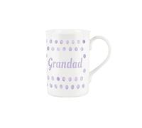 Lilac Polka Dots Spots Grandad Mug - Fine Bone China Gift/Present Mug for Grandad