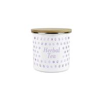 Lilac Purple Polka Dots Herbal Tea Storage Canister - Spotty Dotty Purple And White Metal Enamel Medium Sized Food Storage Container