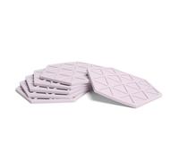 Lilac Purple Silicone Drinks Coasters set of 6 by Stone & Thyme - a UK Brand. Scandinavian Style Hexagon Coasters, Non Slip, Heatproof, Easy to Clean, for Indoor and Outdoor use (Lilac, Coaster)