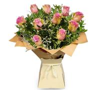 Lilac Rose Bouquet - Premium Hand-Tied Fresh Lilac Roses - Next Day Prime Delivery - Ideal for Birthdays, Anniversaries, and Special Occasions