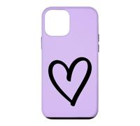 Lilac - Simple Hand Drawn Heart Outline Aesthetic Case for iPhone 12 mini