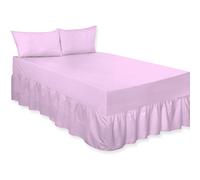 (Lilac, Single) Luxury Percale Plain Dyed Polycotton Easy Care Fitted Valance Sheet Ideal for Bed Room Home Decor Available in 18 colours