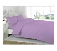 (Lilac , Single) Plain Dyed Duvet Cover Set With Pillowcase