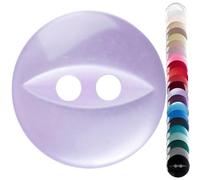 Lilac Small Cardigan Buttons, 14 mm Fish Eye - Pack of 10 Matching Plastic Buttons for Toddler Cardigans, Baby Dresses, Light Knits, Knitting & Crafts - Giddy Square
