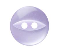 Lilac Small Cardigan Buttons, 14 mm Fish Eye, Pack of 10 - Two-Hole Plastic Buttons for Children's Clothes, Baby Dresses & Light Knits - Giddy Square