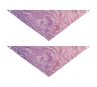 Lilac Swirl Gradient Wave Marble 2 Pack Seasonal Dog Bandanas Triangle Bibs Kerchief Set Pet Accessories for Dogs Cats