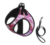 Lilac Violet And Purple Watercolor Peony Roses,Pet Harness,Adjustable Reflective Dog Harness,Pet Leash Vest,S