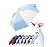 LILAC Windproof Travel Umbrella for Rain - 43" Auto Open Close 8-Rib Compact, Stylish Two-Tone Color Block Design, Easy-Close Folding Portable Parasol for Men & Women