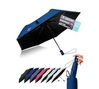 LILAC Windproof Umbrella Strong 7 Ribs, Easy-Close 30% Less Effort Automatic Folding Parasol, UPF100+ UV Protection Sun & Rain Brolly, 43" Large Canopy Compact Travel Gear