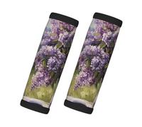 Lilacs Teapot Scenic Painting Luggage Handle Wraps for Suitcase, Soft Luggage Handle Covers, Luggage Tags Identifiers for Suitcases, Travel Luggage Accessories Essentials for Flying