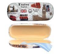 LILAJ London Souvenir PU Leather Spectacle Glasses Case Box: Protective Eyewear Holder for Men and Women - Portable Travel Hard Shell Pouch with Soft Cleaning Cloth Collectible Gift (Guard)