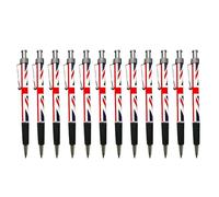 LILAJ Set of 12 Union Jack Flag Retractable Ballpoint Pens Souvenir & Stationery Patriotic Writing Instruments for Office, School, and Gifts Party Decoration