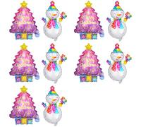 Lilalemon 10pcs Christmas Foil Balloons,Indoor Santa Clause Decoration,Xmas Trees Pattern Balloons Gifts for Party Supplies