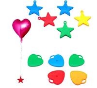 LilaLemon 10pcs Helium Balloon Weights, Heart Star Colorful Plastic Weights for Parties, Celebrations Decoration