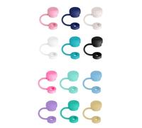 LilaLemon 12Pcs Straw Topper Cap, Soft Silicone Straw Covers, Dust-Proof and Leak-Proof Reusable Drinking Straw Tips Lids for Stanley Tumbler 40-20 oz,0.4in 10mm