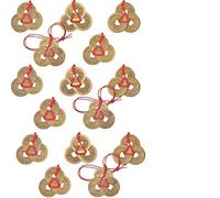 Lilalemon 15 Pack Chinese Fortune Coins, 45pcs Feng Shui Coins, I-ching Traditional Coins with Red String for Wealth and Success, 5 Styles