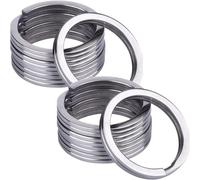 Lilalemon 20pcs Stainless Steel Key Rings,1 inch Flat Split Keychain, Bulk Heavy Duty Strong Keyring for Car Home, Large Metal Dog Ring Tag Lanyards for School Office DIY