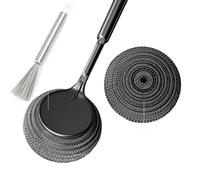 Lilalemon 2pcs BBQ Grill Brush & Scraper,Stainless Steel Grill Cleaner with Replacement Brush Head for Gas, Charcoal, Electric, Infrared and Steak stone hot rocks
