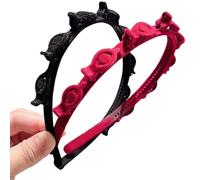 Lilalemon 2Pcs Double Bangs Hairpin Headbands, Twist and Clip Korean Braided Headband, DIY Hairband Non-slip, Double Layer Twist Plait Headband for Women Girls