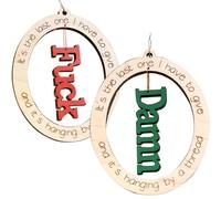LilaLemon 2pcs Funny Adult Christmas Ornament,Last F*ck,Fuck Ornament,Naughty Gag Gifts for Adults,Fun Wooden Christmas Ornaments for Adults-Holiday Tree Hanging Decoration