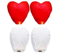LilaLemon 4 Pack Eco-Friendly Chinese Sky Lanterns, Floating Lanterns for Outside Flying, Lanterns to Release in Memory,Lanterns for Birthdays, Eid, Funerals, and Memorial Days