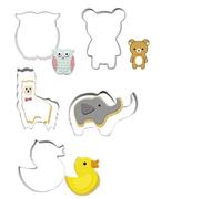 Lilalemon 5Pcs Animals Cookie Cutters,Stainless Steel Sandwich Cutters Shapes Baking Set,Cute Animal Biscuit Cutters for Children Birthday Party Easter DIY Cake Decoration