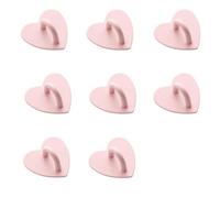 Lilalemon 8 Pcs Heart Cell Phone Finger Grip Loops,Pink Metal Adhesive Finger Ring Charm Hooks for DIY Cases, Tablets & Keychains