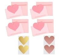 LilaLemon 8X Heart Ticket Scratch Card Reveal, Gift Voucher with Scratch-Off Sticker to Fill in Yourself, DIY Surprise Personalised Gift Cards in Heart Envelope