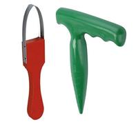 Lilalemon Set of 2 Garden Dibber for Planting Seed,Hand Bulb Potato Planter Tool with Handle and Depth Mark for Vegetable Flower