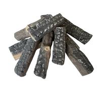 LILALIWA Gas Fireplace Logs, 8 Small Pieces Ceramic Wood Log and Accessory Set for Gas Ethanol Electric Fireplaces, Indoor or Outdoor Fireplaces, Fire Pit Decorations