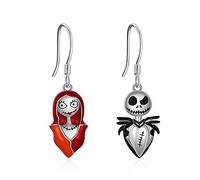 LILALO Jack Skellington And Sally Earrings Sterling Silver Skull Earrings Nightmare Earrings
