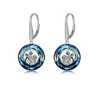 LILALO Nightmare Earring Jack Skellington Earrings Sterling Silver Crystal Jack and Sally Zero Earrings Jack Skellington Jewelry for Women Jack and Sally Drop Earring Skull Earrings Nightmare Earring