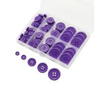 Lilaly 100 pcs Purple Buttons for Crafts, 5 Sizes Mixed Round Sewing Buttons for Clothes, Suitable for for DIY Crafts, Coats, Shirts, Pants, Shorts