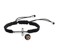 Lilancer Personalized Cross Bracelet For Men Custom Photo Projection Bracelet Adjustable Cross Bracelet Variety Of Styles| Anniversary (black,adjustable)