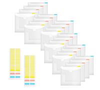 Lilanjumo 24 Piece Scrapbook Paper Storage Organizer, 12 x 12 Inch Coverless File Paper Bag Cardstock Organizer Vinyl Paper Holder with 60 Sticky Index Tabs for Vinyl Paper, Cardstock(Clear)
