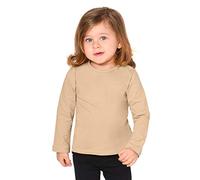 Lilax Baby Girls' Basic Long Sleeve Round Neck T-Shirt 12-18 Months Beige