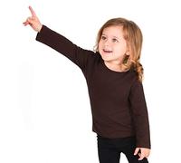 Lilax Baby Girls' Basic Long Sleeve Round Neck T-Shirt 12-18 Months Brown