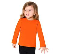 Lilax Baby Girls' Basic Long Sleeve Round Neck T-Shirt 6-9 Months Orange