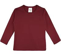 Lilax Baby Girls' Basic Long Sleeve Round Neck T-Shirt 9-12 Months Burgundy