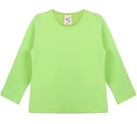 Lilax Baby Girls' Basic Long Sleeve Round Neck T-Shirt, Apple Green, 9-12 Months