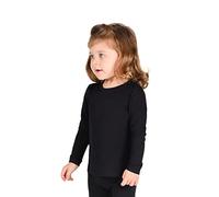 Lilax Baby Girls' Basic Long Sleeve Round Neck T-Shirt, Black, 9-12 Months